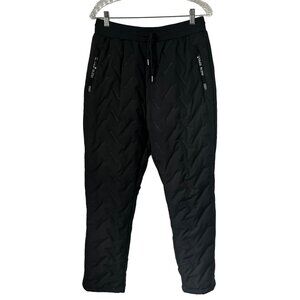 Fleece Lined Quilted Pants Mens Medium Gray New Pockets Warm Winter